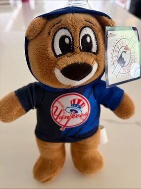 Genuine Merchandise Brown Plush Bear in Blue Yankees Hoodie